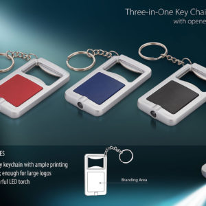 J65 – KEYCHAIN WITH BOTTLE OPENER, PULL TAB OPENER AND MOBILE